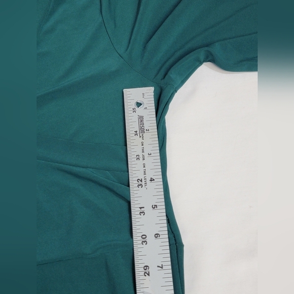 Sexy Mama Maternity Long Sleeve Faux Wrap Green Maternity Dress Size 3 (8-12) - Picture 6 of 11